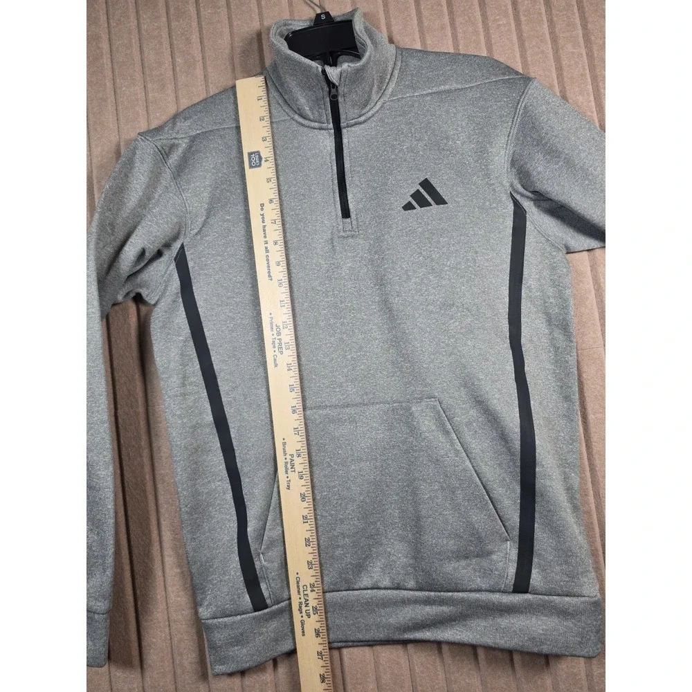 Adidas Climawarm Training Quarter-Zip Sweatshirt, Size Small, Grey/Black - New